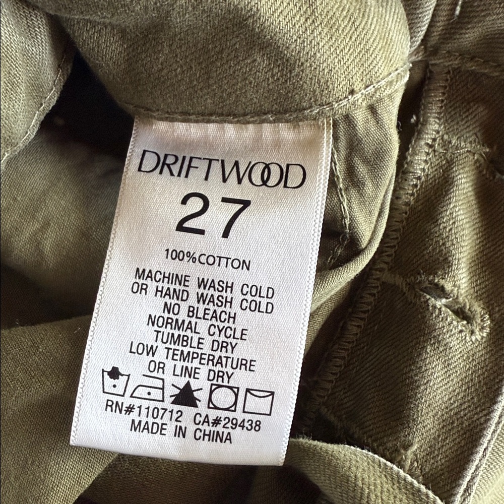 DRIFTWOOD Jeans Pants Barbara Barrel 100% Cotton Green Embroidery  size 27 - Picture 7 of 7